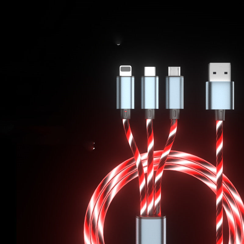 Type-C Mobile Phone Fast Charging Car Three-in-one Light-emitting Line