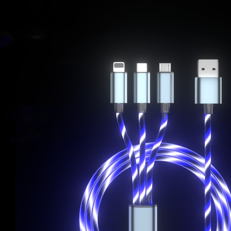 Type-C Mobile Phone Fast Charging Car Three-in-one Light-emitting Line