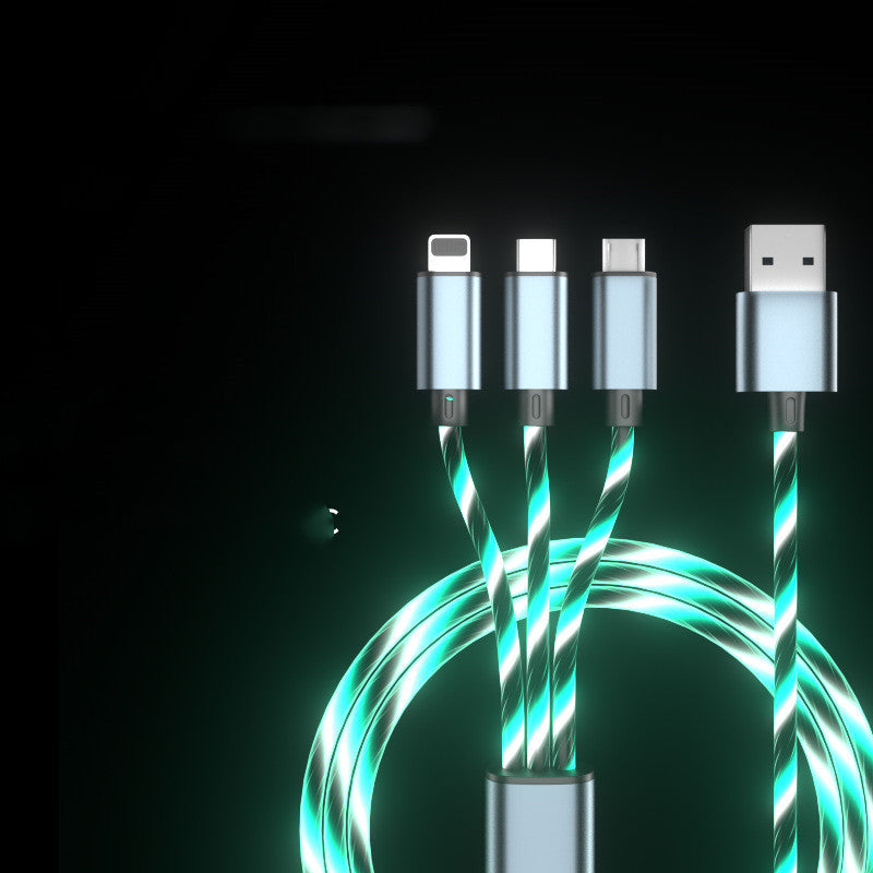 Type-C Mobile Phone Fast Charging Car Three-in-one Light-emitting Line