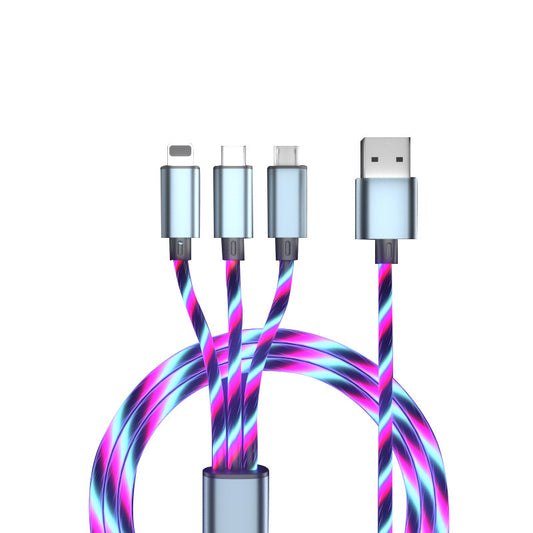 Type-C Mobile Phone Fast Charging Car Three-in-one Light-emitting Line