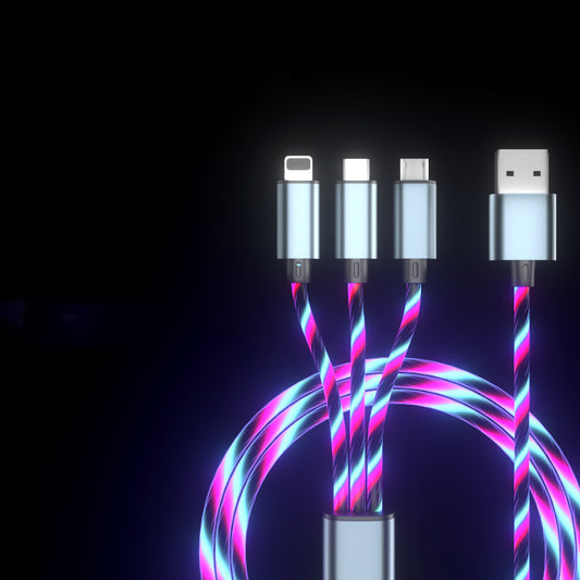 Type-C Mobile Phone Fast Charging Car Three-in-one Light-emitting Line