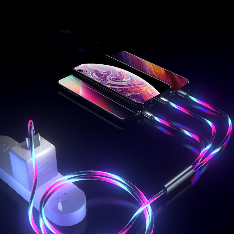 Type-C Mobile Phone Fast Charging Car Three-in-one Light-emitting Line